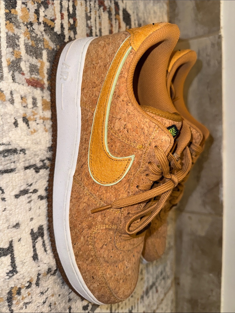 Nike Men’s Cork Low-Top Sneaker in Tan and White